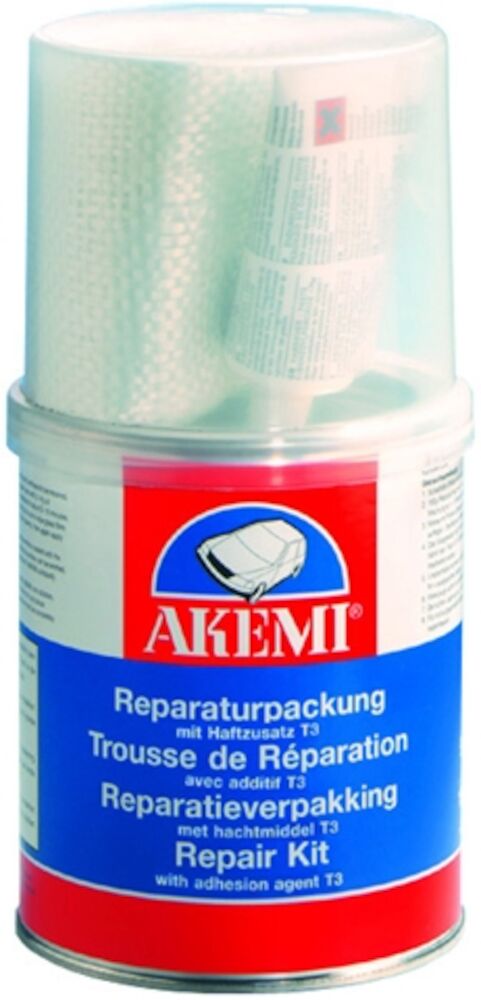 Akemi reparatieverpakking: reparatiehars met hechtingsmiddel T3, incl. verharder en glasweefsel